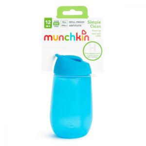 Munchkin поильник непроливайка с трубочкой Simple Clean Straw 296 мл с 12 мес., голубой NEW